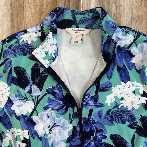 Tommy Bahama Island Upf 50 Printed Floral 1/4 Zip Popover Top Size M Athlesure - Picture 6 of 9